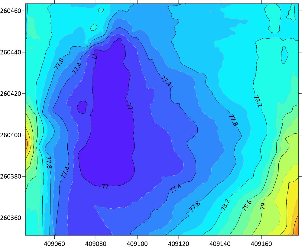 lake bathymetric contour map