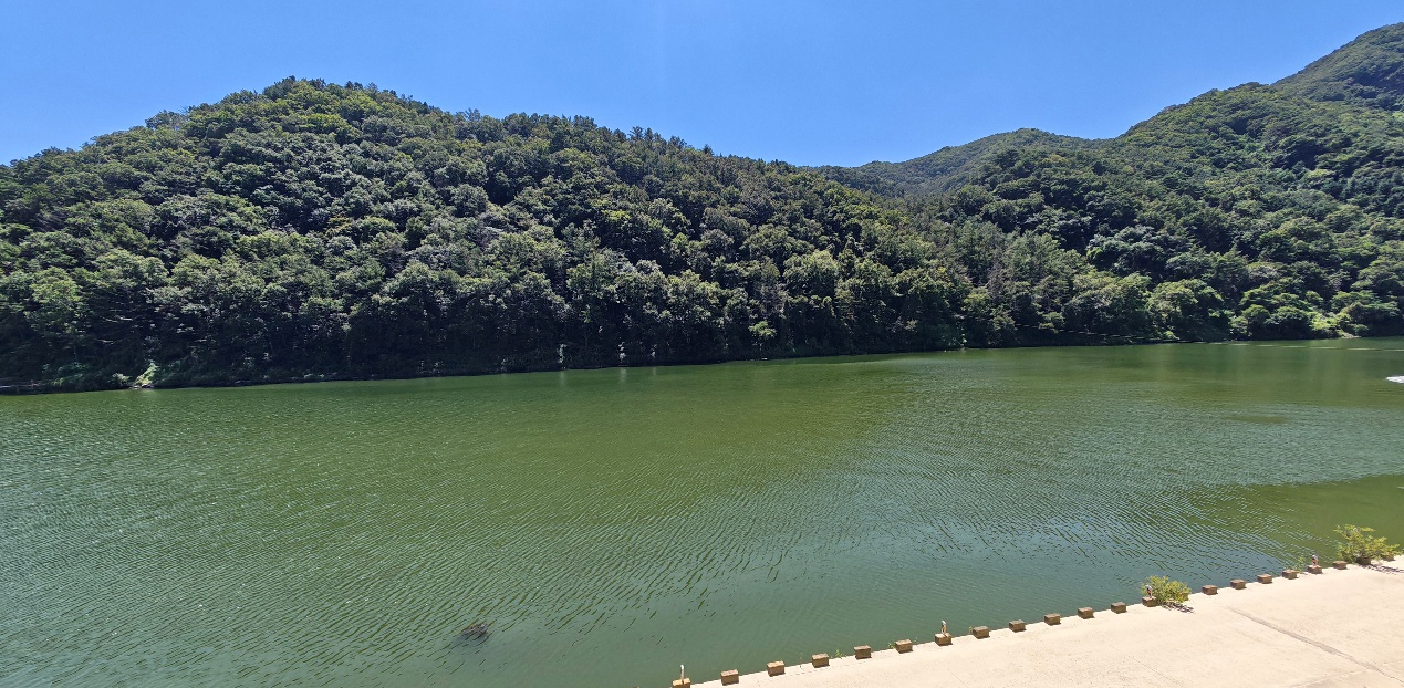 Remote lake surrounded by mountains for bathymetric surveying without CORS